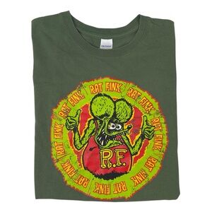 RAT FINK Hot Rod Culture Logo Y2K T-Shirt Size Large Big Daddy Ed Roth